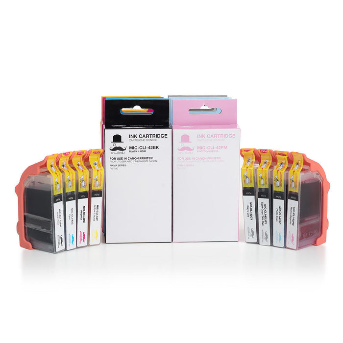 Canon CLI-42 Compatible Ink Cartridge Combo BK/C/M/Y/PC/PM/GY/LGY - Moustache®