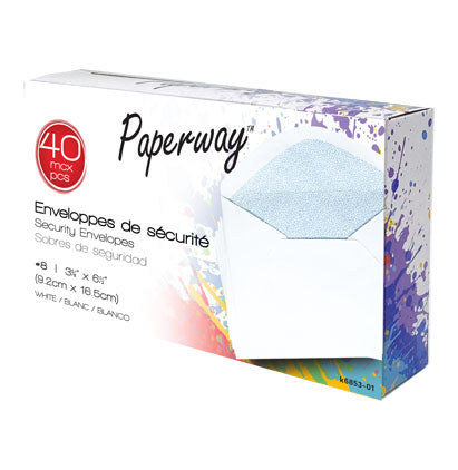 PAPERWAY® ENVELOPES SECURITY #8 - 40 9.2CM X 16.5CM