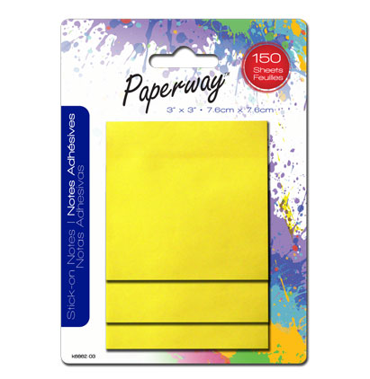 PAPERWAY® STICK-ON NOTES - 3"x 3"