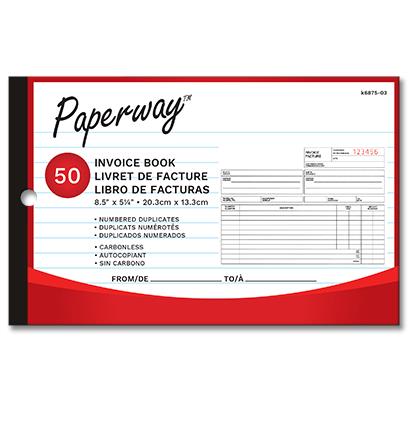 PAPERWAY® INVOICE BOOK - 50 8" X 5-1/4"