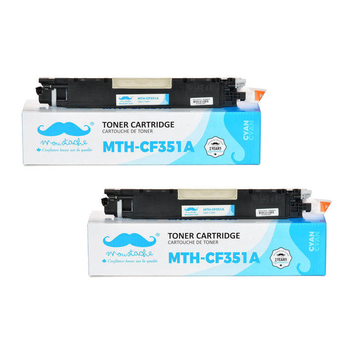 Compatible HP 130A CF351A Cyan Toner Cartridge - Moustache® - 2/Pack