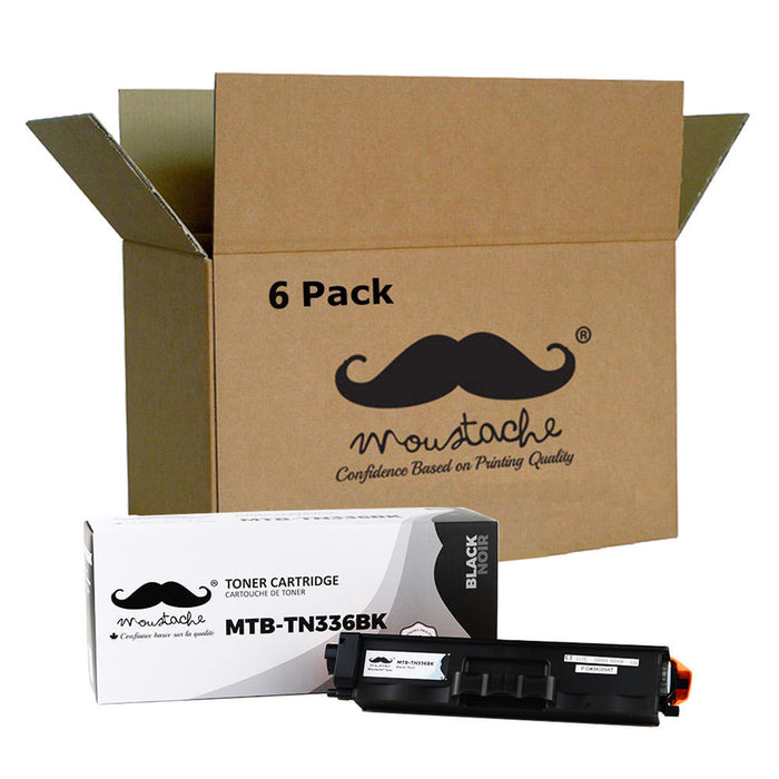 Brother TN-336BK Compatible Black Toner Cartridge High Yield Moustache® - 6/Pack