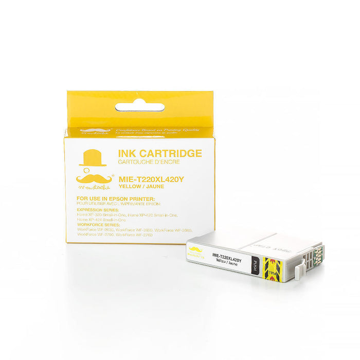 Epson 220 T220XL420 Compatible Yellow Ink Cartridge High Yield - Moustache® - 1/Pack