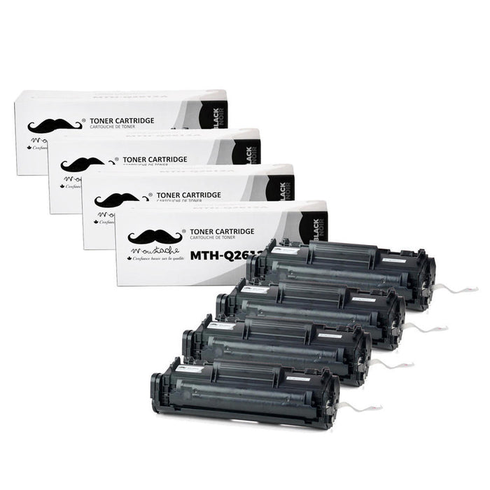 Compatible HP 12A Q2612A Black Toner Cartridge - Moustache® - 4/Pack