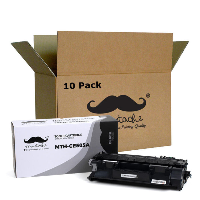 Compatible HP 05A CE505A Black Toner Cartridge - Moustache® - 10/Pack