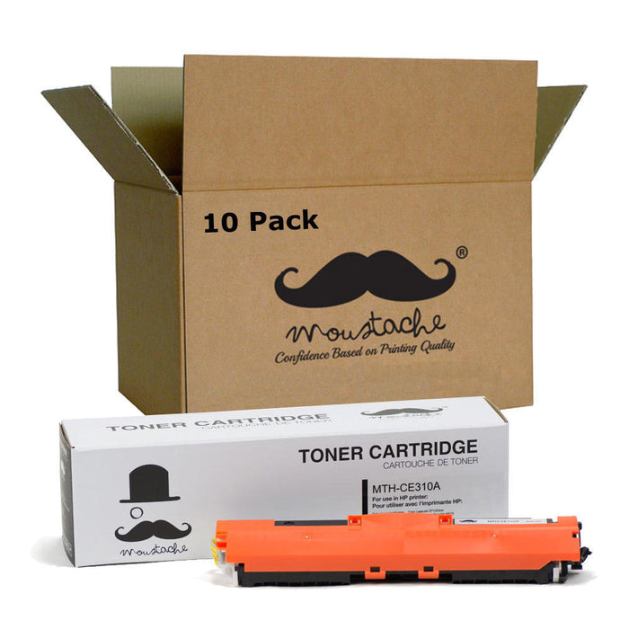 Compatible HP 126A CE310A Black Toner Cartridge - Moustache® - 10/Pack