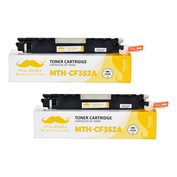 Compatible HP 130A CF352A Yellow Toner Cartridge - Moustache® - 2/Pack
