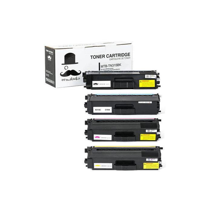 Brother TN315 Compatible Toner Cartridge Combo High Yield BK/C/M/Y - Moustache®