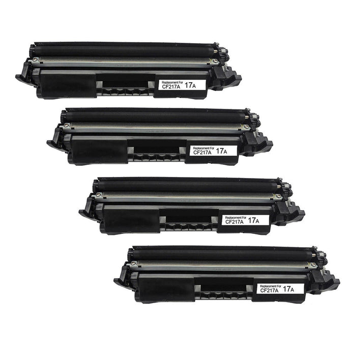 Compatible HP 17A CF217A Black Toner Cartridge - With Chip - Economical Box - 4/Pack