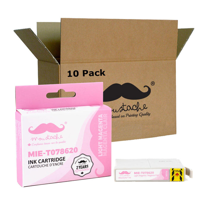 Epson 78 T078620 Compatible Light Magenta Ink Cartridge - Moustache® - 10/Pack