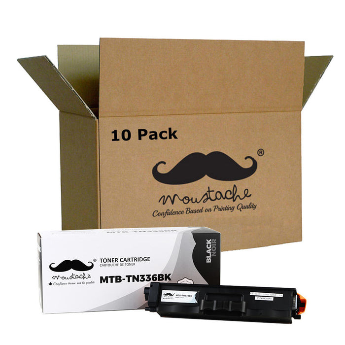 Brother TN-336BK Compatible Black Toner Cartridge High Yield Moustache® - 10/Pack