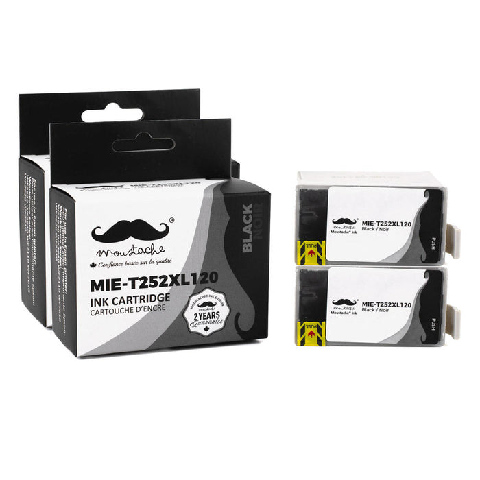 Epson 252 T252XL120 Compatible Black Ink Cartridge High Yield - Moustache® - 2/Pack