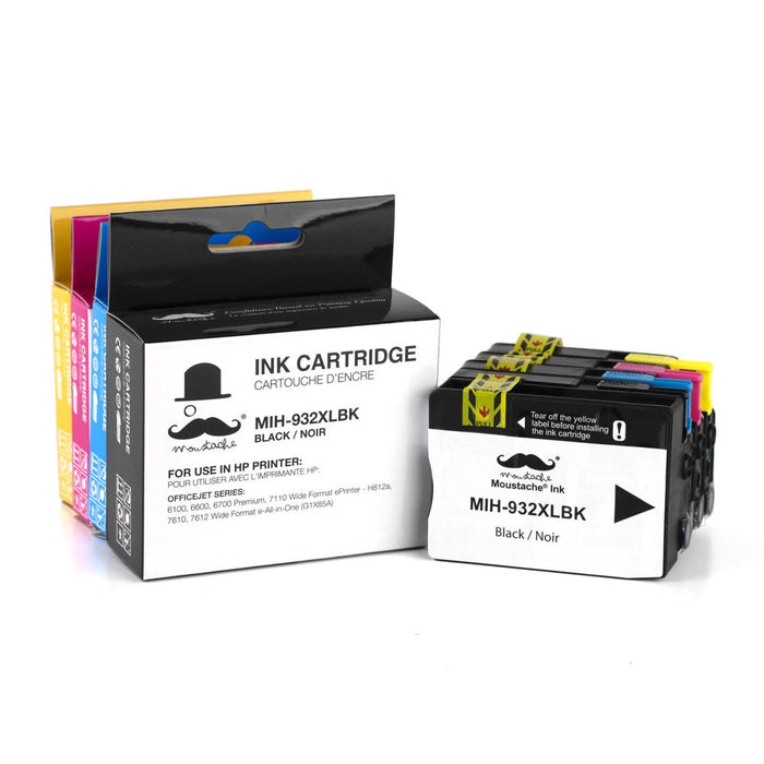 Compatible HP 932XL HP 933XL Ink Cartridge Combo High Yield BK/C/M/Y - Moustache®