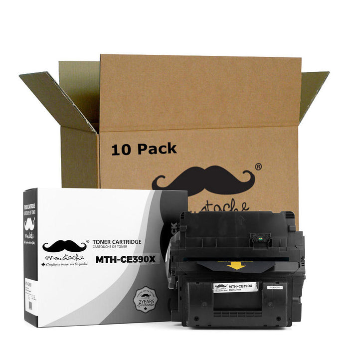 Compatible HP 90X CE390X Black Toner Cartridge High Yield - Moustache® - 10/Pack