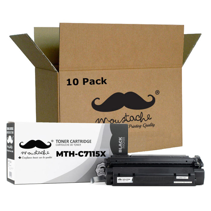 Compatible HP 15X C7115X Black Toner Cartridge High Yield - Moustache® - 10/Pack