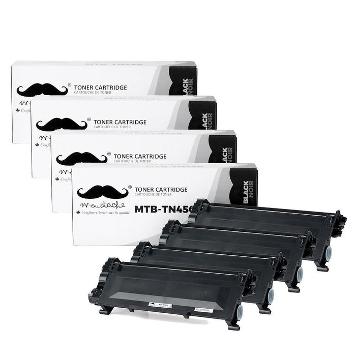 Brother TN450 Compatible Black Toner Cartridge High Yield - Moustache® - 4/Pack