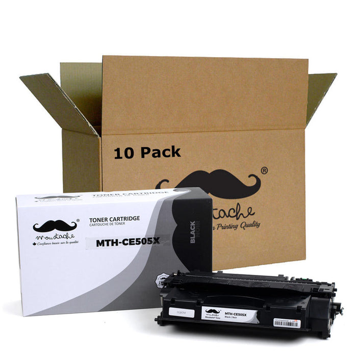 Compatible HP 05X CE505X Black Toner Cartridge High Yield - Moustache® - 10/Pack