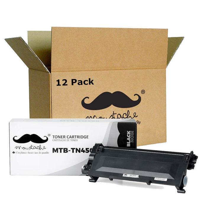 Brother TN450 Compatible Black Toner Cartridge High Yield - Moustache® - 12/Pack