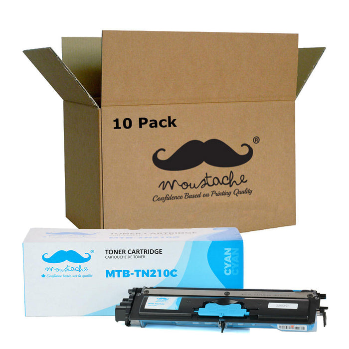Brother TN210C Compatible Cyan Toner Cartridge - Moustache® - 10/Pack