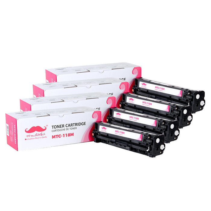 Canon 118M 2660B001AA Remanufactured Magenta Toner Cartridge - Moustache® - 4/Pack