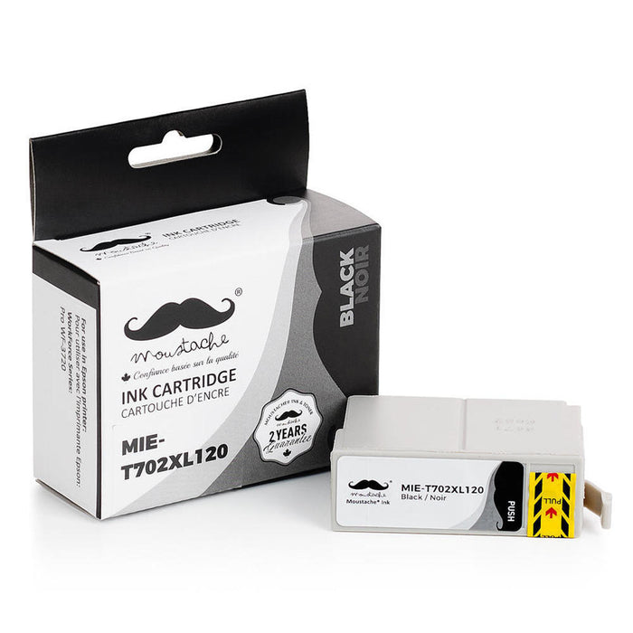 Epson 702 T702XL120-S Remanufactured Black Ink Cartridge High Yield - Moustache®