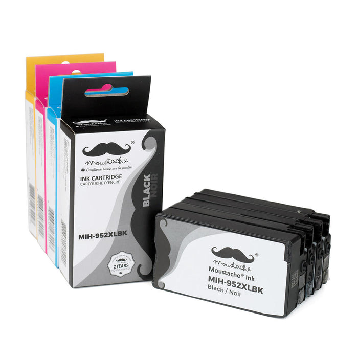 Remanufactured HP 952XL Ink Cartridge Combo High Yield BK/C/M/Y - Moustache®