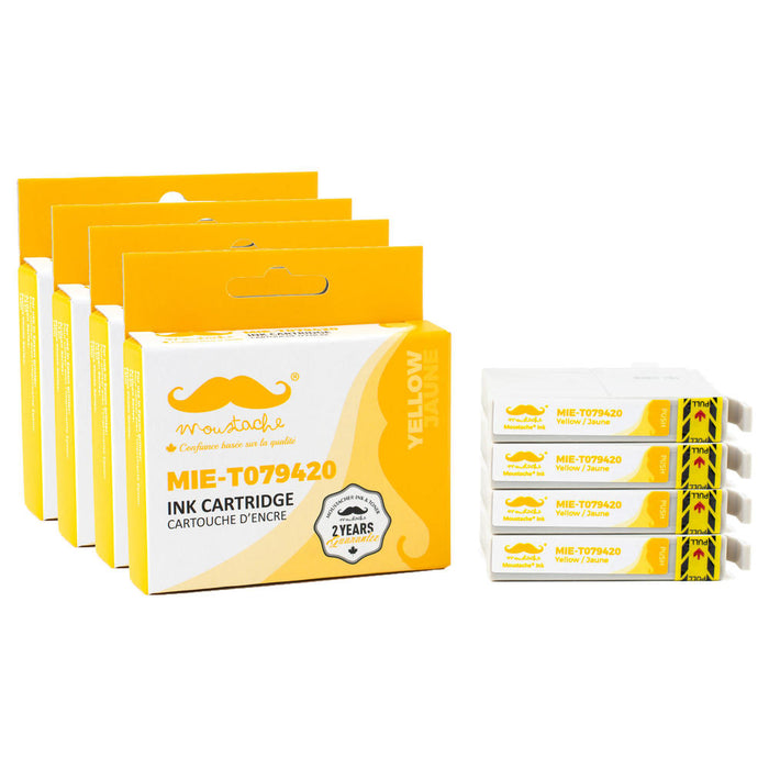 Epson 79 T079420 Compatible Yellow Ink Cartridge High Yield - Moustache® - 4/Pack