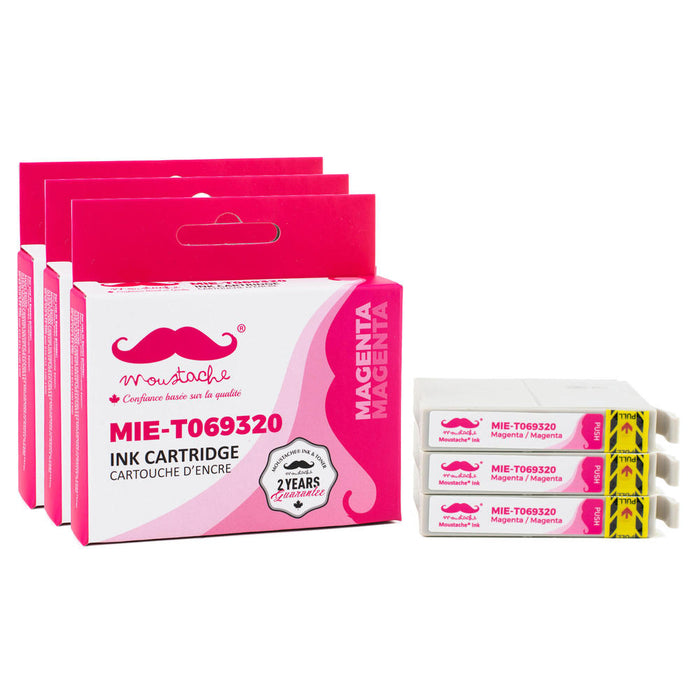 Epson 69 T069320 Compatible Magenta Ink Cartridge - Moustache® - 3/Pack