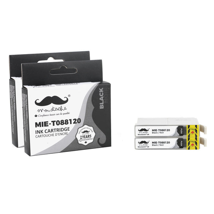 Epson 88 T088120 Compatible Black Ink Cartridge - Moustache® - 2/Pack