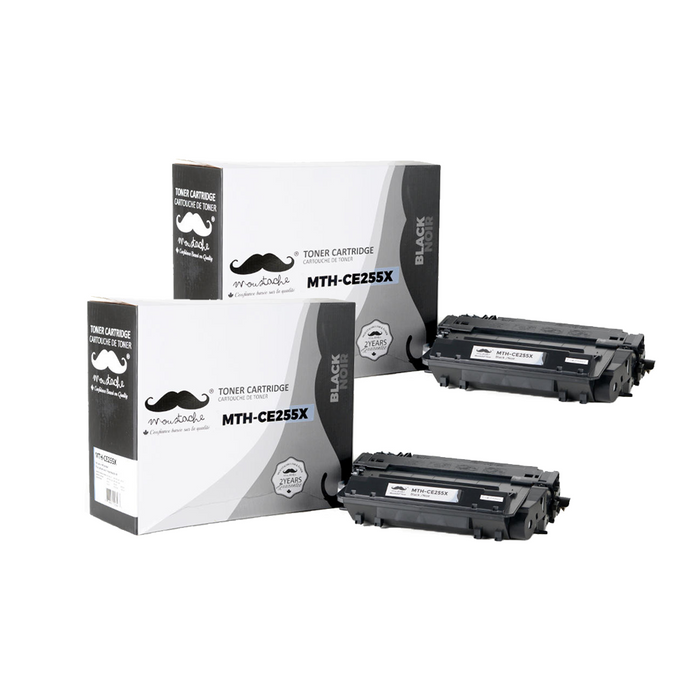 Compatible HP 55X CE255X Black Toner Cartridge High Yield - Moustache® - 2/Pack