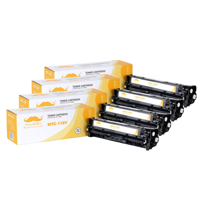 Canon 118Y 2659B001AA Remanufactured Yellow Toner Cartridge - Moustache® - 4/Pack