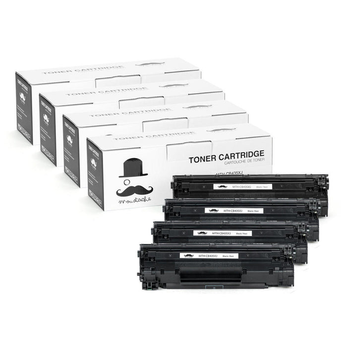 Compatible HP 35X CB435X Black Toner Cartridge High Yield - Moustache® - 4/Pack