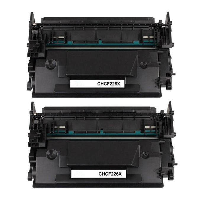 Compatible HP 26X CF226X Black Toner Cartridge High Yield 2 Pack- Economical Box