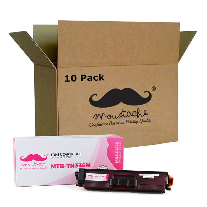 Brother TN336M Compatible Magenta Toner Cartridge High Yield - Moustache® - 10/Pack