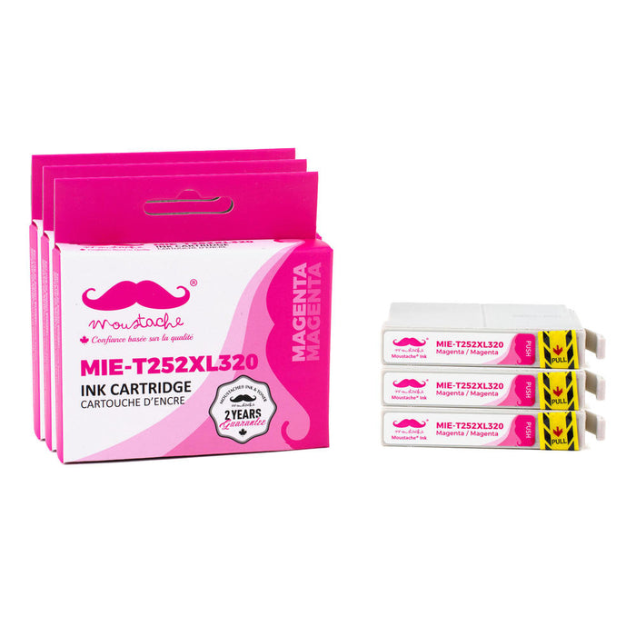 Epson 252 T252XL320 Compatible Magenta Ink Cartridge High Yield - Moustache® - 3/Pack