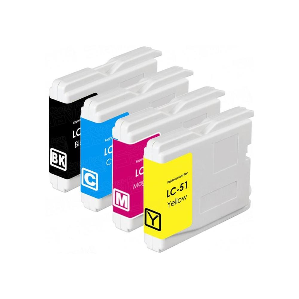 Brother LC51 Compatible Ink Cartridge Combo BK/C/M/Y - Economical Box ...