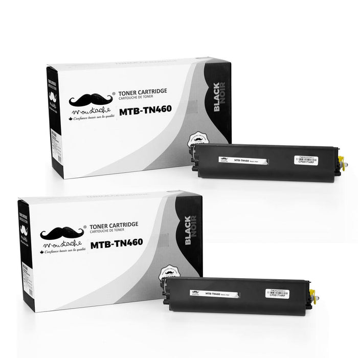 Brother TN460 Compatible Black Toner Cartridge High Yield Version of TN430 - Moustache® - 2/Pack