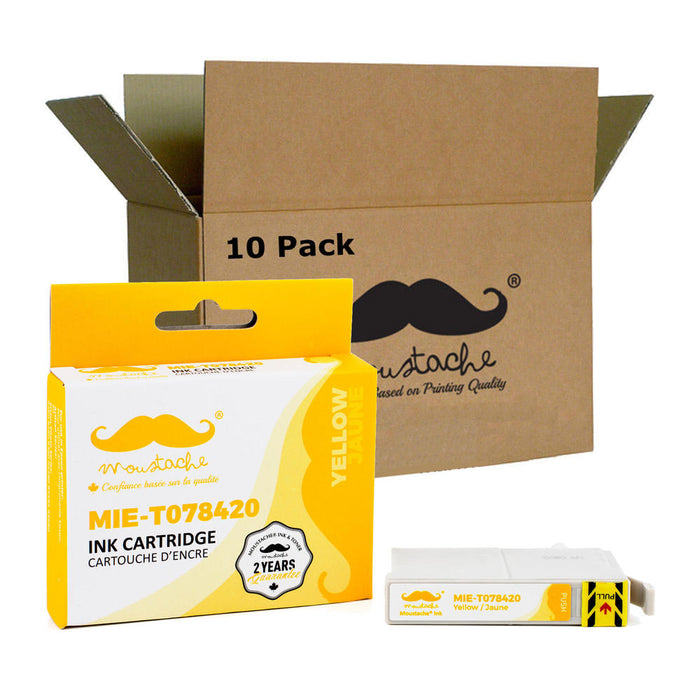 Epson 78 T078420 Compatible Yellow Ink Cartridge - Moustache® - 10/Pack