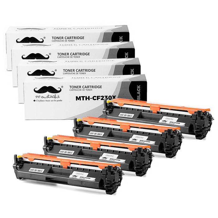 Compatible HP 30X CF230X Black Toner Cartridge High Yield With Chip - Moustache® - 4/Pack