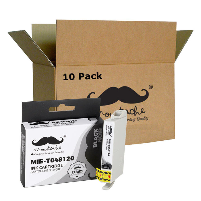 Epson 48 T048120 Compatible Black Ink Cartridge - Moustache® - 10/Pack