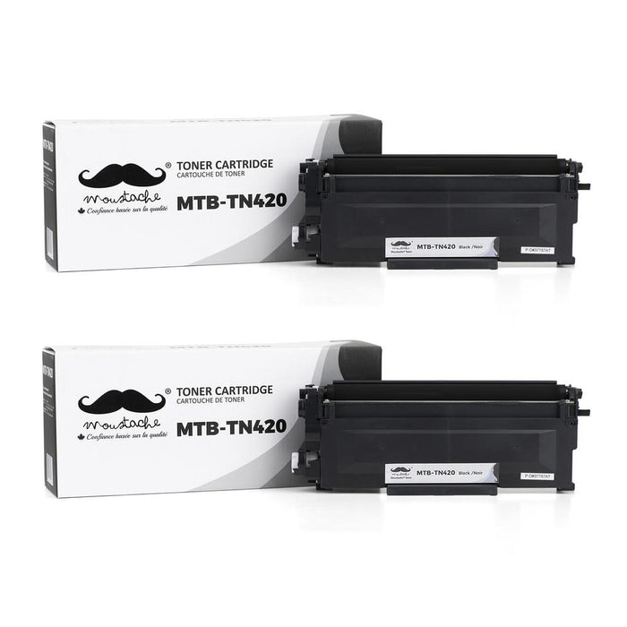 Brother TN420 Compatible Black Toner Cartridge - Moustache® - 2/Pack