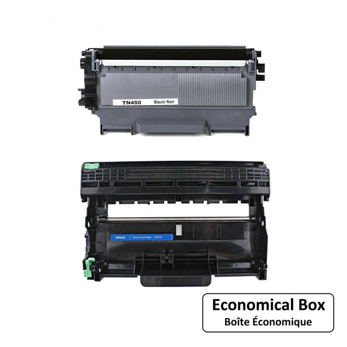 Brother TN450 DR420 Compatible Toner Cartridge and Drum Combo - Economical Box