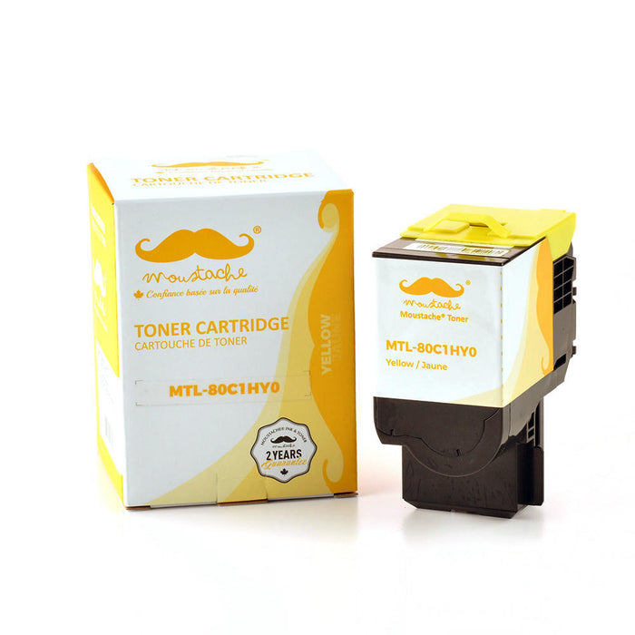 Lexmark 80C1HY0 Compatible Yellow Toner Cartridge High Yield - Moustache®
