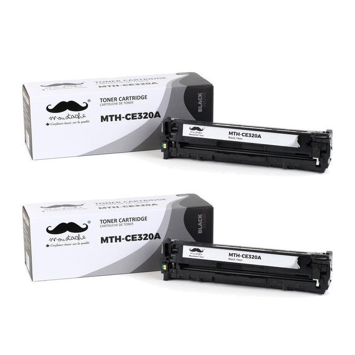 Remanufactured HP 128A CE320A Black Toner Cartridge - Moustache® - 2/Pack