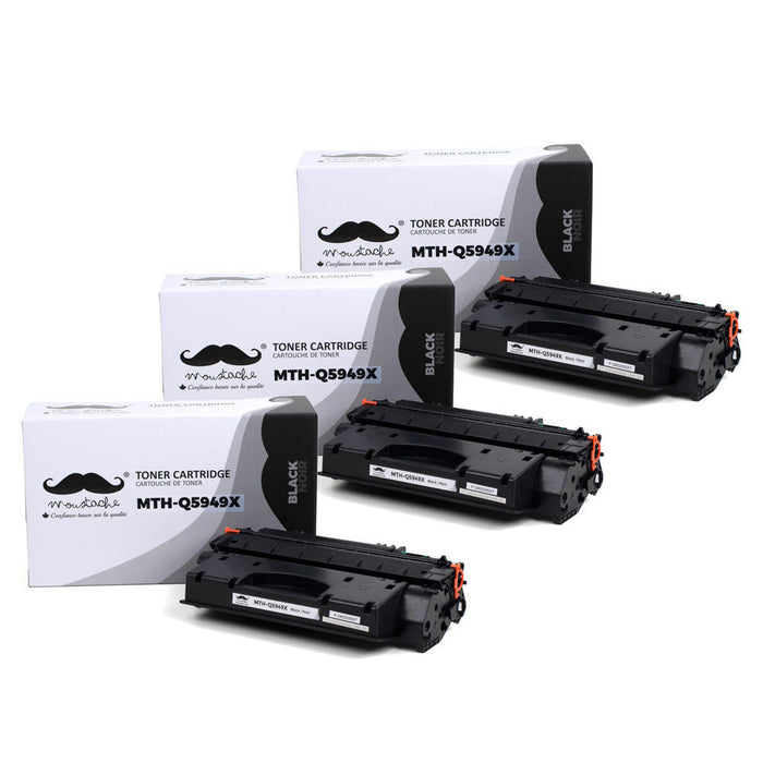 Compatible HP 49X Q5949X Black Toner Cartridge High Yield - Moustache® - 3/Pack