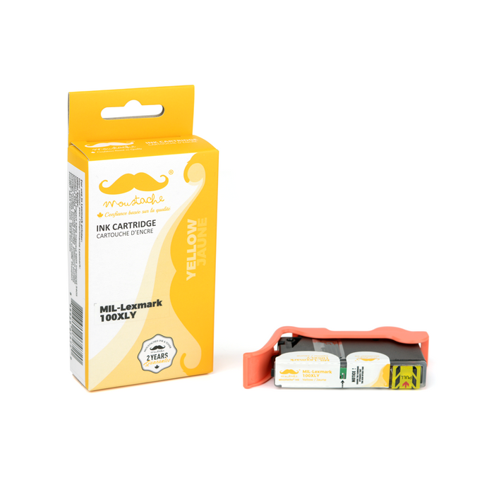 Lexmark 100XL 14N1071 14N1056 Compatible Yellow Ink Cartridge High Yield - Moustache®