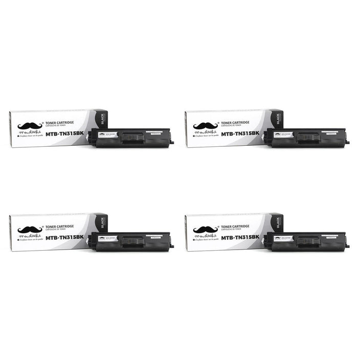 Brother TN-315 Compatible Black Toner Cartridge High Yield - Moustache® - 4/Pack