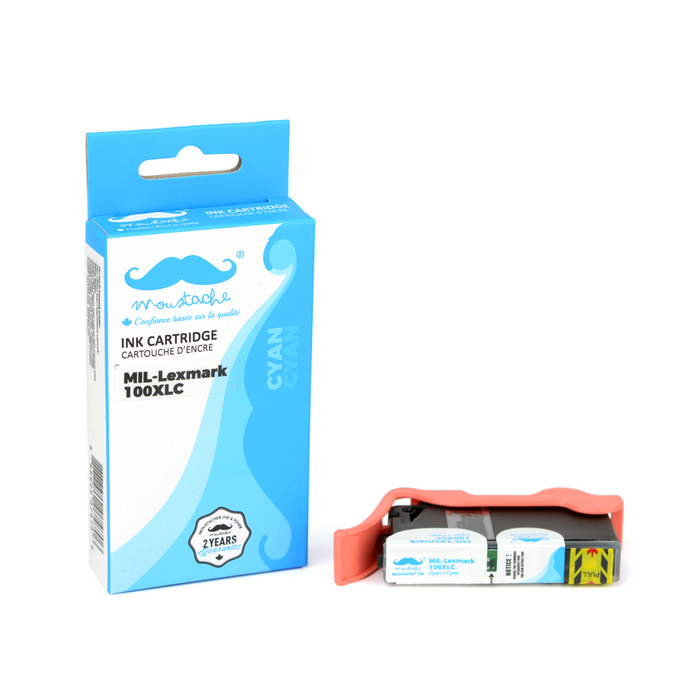 Lexmark 100XL 14N1069 14N1054 Compatible Cyan Ink Cartridge High Yield - Moustache®