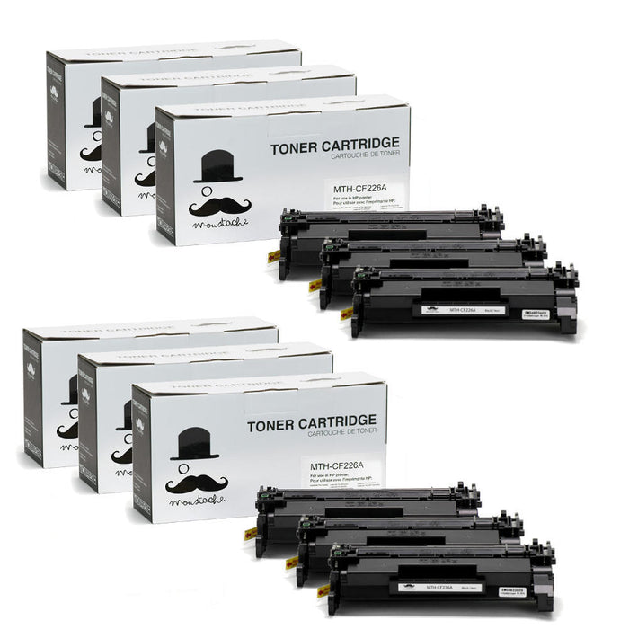 Compatible HP 26A CF226A Black Toner Cartridge - Moustache® - 6/Pack