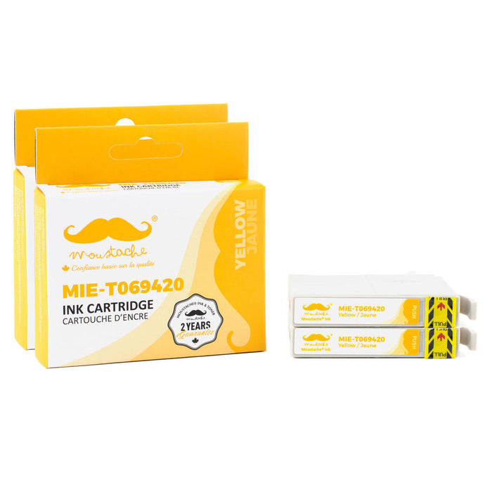 Epson 69 T069420 Compatible Yellow Ink Cartridge - Moustache® - 2/Pack